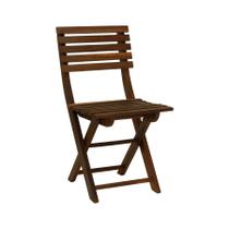 Cadeira Dobrável Sol Madeira Imbuia Maciça Assento e Encosto Ripado