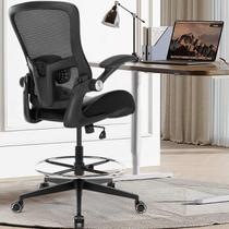 Cadeira Drafting Cadeira Store Couro PU Descanso para Pés Preto Cadeira Drafting Cadeira Store Couro PU Descanso para Pés Preto