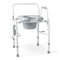 Cadeira Drop Arm Commode Assento acolchoado Medline Capacidade de 160 kg Cadeira Drop Arm Commode Assento acolchoado Medline Capacidade de 160 kg