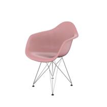 Cadeira Eames Arm Eiffel Rosa e Cromada