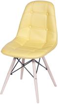 Cadeira Eames Botone Amarela Base Madeira - 32945