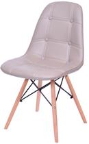 Cadeira Eames Botone Fendi Base Madeira - 43609