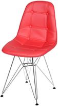 Cadeira Eames Botone Vermelha Base Cromada - 39066