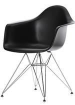 Cadeira Eames com Braco Base Cromada Preto Fosco - 16532