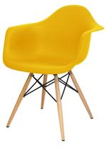 Cadeira Eames com Braco Base Madeira Amarelo Fosco - 24500