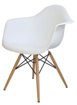 Cadeira Eames com Braco Base Madeira Branco Fosco - 15206