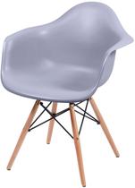 Cadeira Eames com Braco Base Madeira Cinza Fosco - 43633