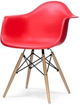 Cadeira Eames com Braco Base Madeira Vermelho Fosco - 18185