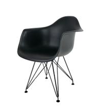 Cadeira Eames Com Braço Eiffel Preta Empório Tiffany Base Preta