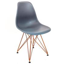 Cadeira Eames Design Eiffel Jantar Cinza Escuro Ferro Cobre