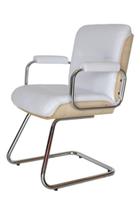 Cadeira Eames Diretor Base Fixa Linha Capa em Madeira Branco