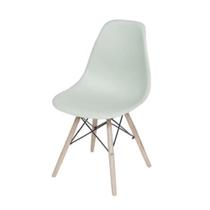 Cadeira Eames Dkr Base de Madeira Cor Verde 85,5x46,5x42cm