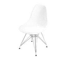 Cadeira Eames DSR Colmeia Polipropileno Branca Base Metal Cromada