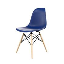 Cadeira Eames DSW Azul e Madeira