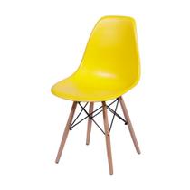Cadeira Eames DSW Base Madeira - Amarela