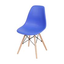Cadeira Eames DSW Base Madeira - Azul Escuro Cadeira Eames DSW Base Madeira - Azul Escuro