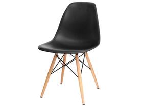 Cadeira Eames DSW Base Madeira - Preta