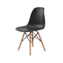 Cadeira Eames DSW Base Madeira - Preta