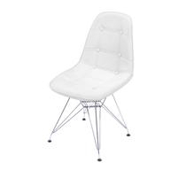 Cadeira Eames Eifeel Botone Base Cromada Branca 83x44x39cm