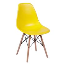 Cadeira Eames Eiffel Base Madeira - Amarelo