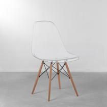 Cadeira Eames Eiffel Base Madeira - Incolor