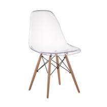 Cadeira Eames Eiffel Base Madeira - Incolor