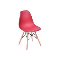 Cadeira Eames Eiffel Base Madeira - Vermelho