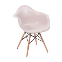 Cadeira Eames Eiffel com Braço Fendi Base Madeira