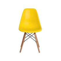 Cadeira Eames Eiffel Com Pés De Madeira Amarela BV Magazine