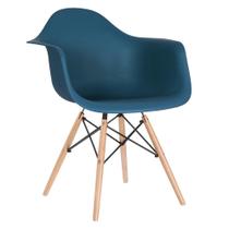 Cadeira Eames Eiffel DAW - Azul petróleo - Madeira clara - Mobili