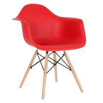 Cadeira Eames Eiffel DAW - Vermelho - Madeira clara - Mobili