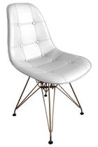 Cadeira Eames Eiffel DSR Estofada Botonê Facto com Base Cobre Rose Gold