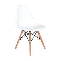 Cadeira Eames Eiffel Pés de madeira Escritório Sala Cozinha Cor: Branco - Universal Mix