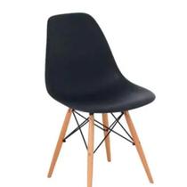 Cadeira Eames Eiffel Pés de madeira Escritório Sala Cozinha estudos preta - Burdays