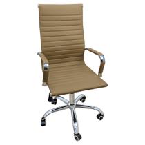 Cadeira Eames Esteirinha Presidente Alta Estofada Couro Cadeira Eames Esteirinha Presidente Alta Estofada Couro