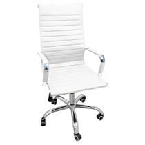 Cadeira Eames Esteirinha Presidente Escritório Boston Eames Alta - Branca Branco Cadeira Eames Esteirinha Presidente Escritório Boston Eames Alta - Branca Branco