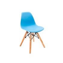 Cadeira Eames Infantil Azul Claro Empório Tiffany Base Em Madeira