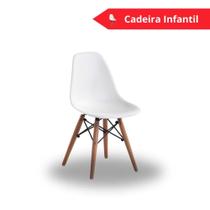 Cadeira Eames Infantil Branca Empório Tiffany Base Em Madeira - Seatco