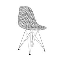 Cadeira eames maglia pc transparente eiffel cromada