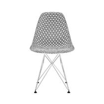 Cadeira Eames Maglia Pc Transparente Eiffel Cromada