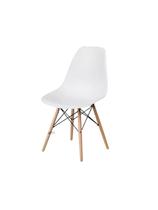 Cadeira eames moderna com base de madeira branca