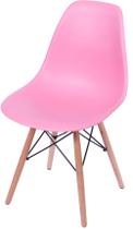 Cadeira Eames Polipropileno Rosa Pink Base Madeira - 36753