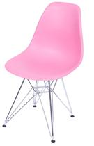 Cadeira Eames Polipropileno Rosa Pink Cromada - 36752