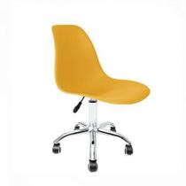 Cadeira eames pp amarela office cromada