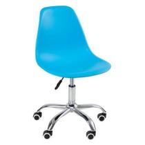 Cadeira eames pp azul turquesa office cromada