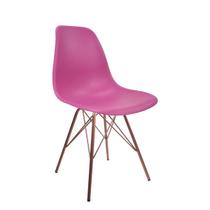 Cadeira eames pp rosa chiclete tower base cobre