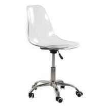 Cadeira Eames Transparente PC Empório Tiffany Office Cromada - Seatco