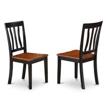 Cadeira East West Furniture ANC-BLK-W Black Cherry, conjunto de 2