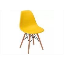 Cadeira Eiffel Charles Eames em ABS Amarela com Base de Madeira DSW