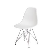 Cadeira Eiffel Eames Branca Base Cromada Sala Cozinha Jantar